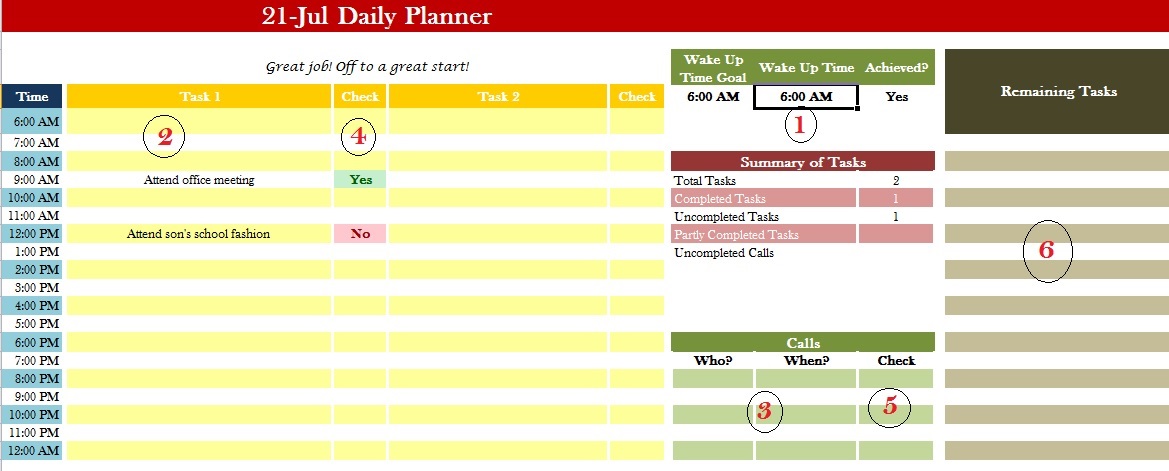 download excel daily planner template trickybook